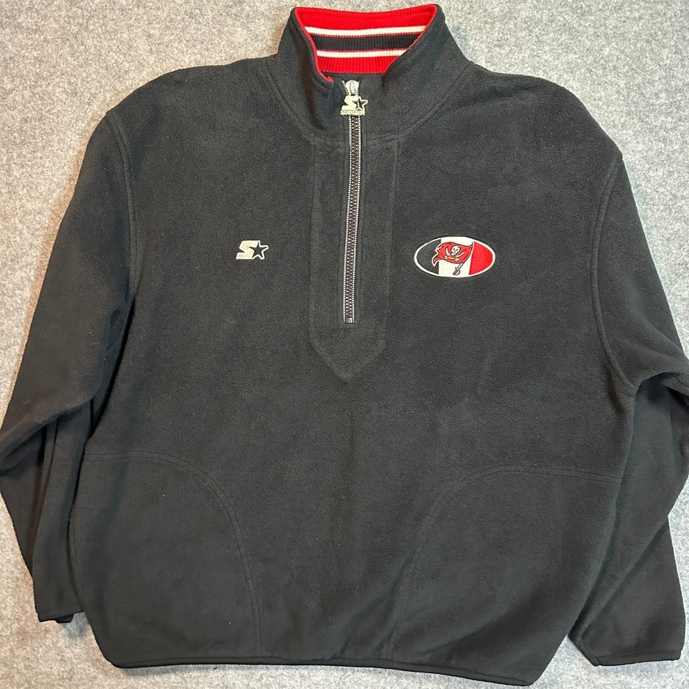 Starter NFL Pro Line‎ Fleece Pullover XL Black Tampa Bay Buccaneers Quarter Zip
